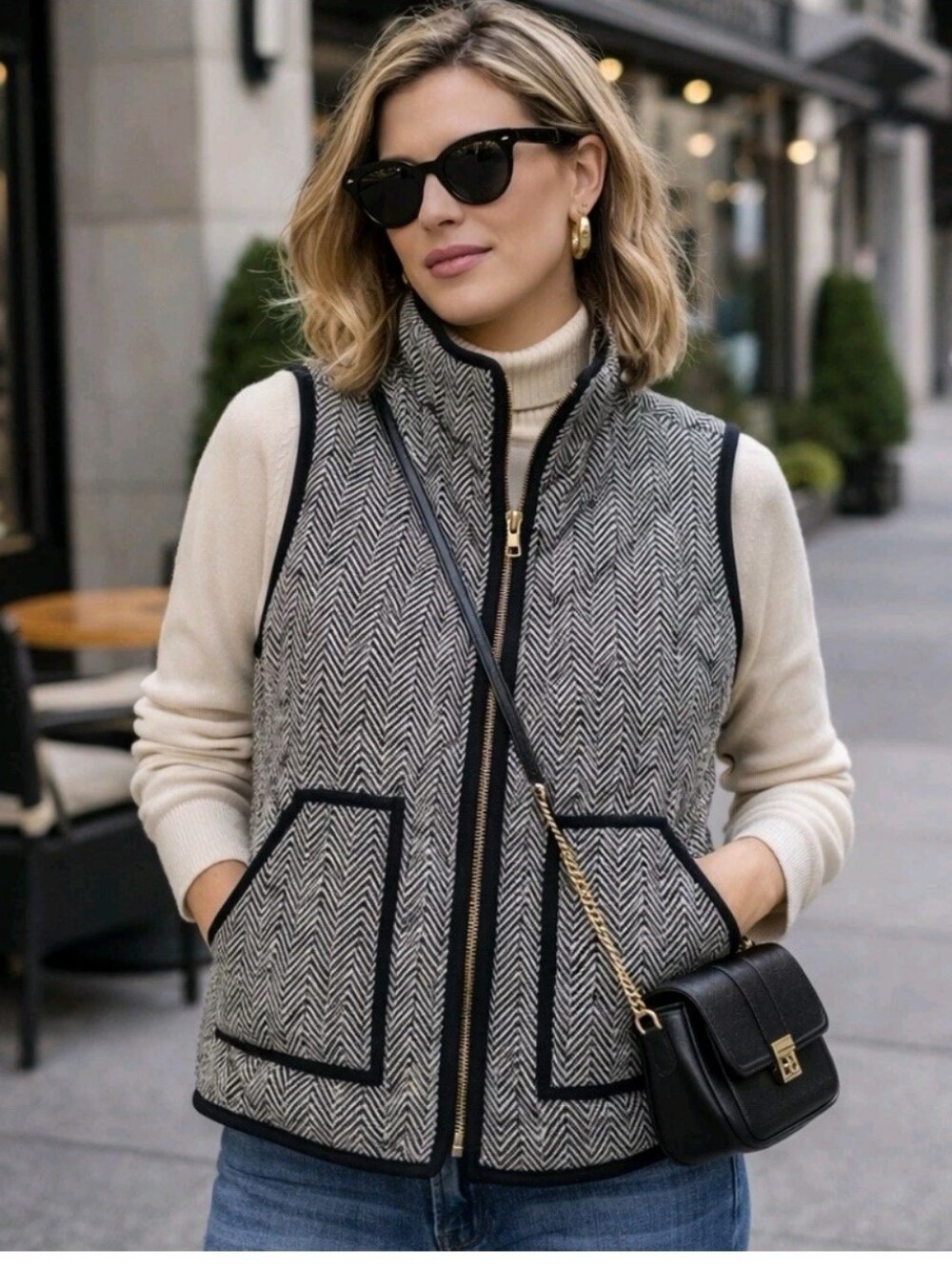 J. Crew Excursion Herringbone Quilted Puffer Vest